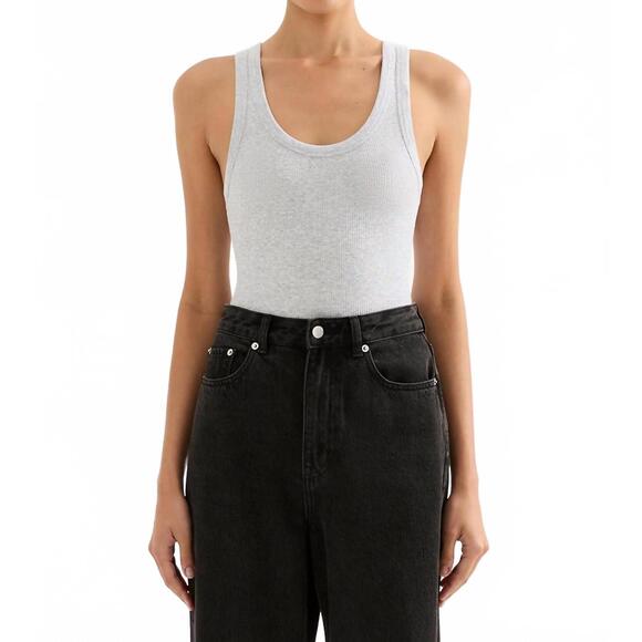 NUDE LUCY Tops - NEW NUDE LUCY organic rib singlet in gray